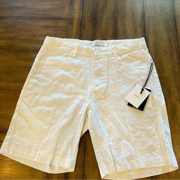 NWT Onia The Stretch Linen Men’s Traveler Short, White, size 30, Casual, Preppy - Picture 3 of 15